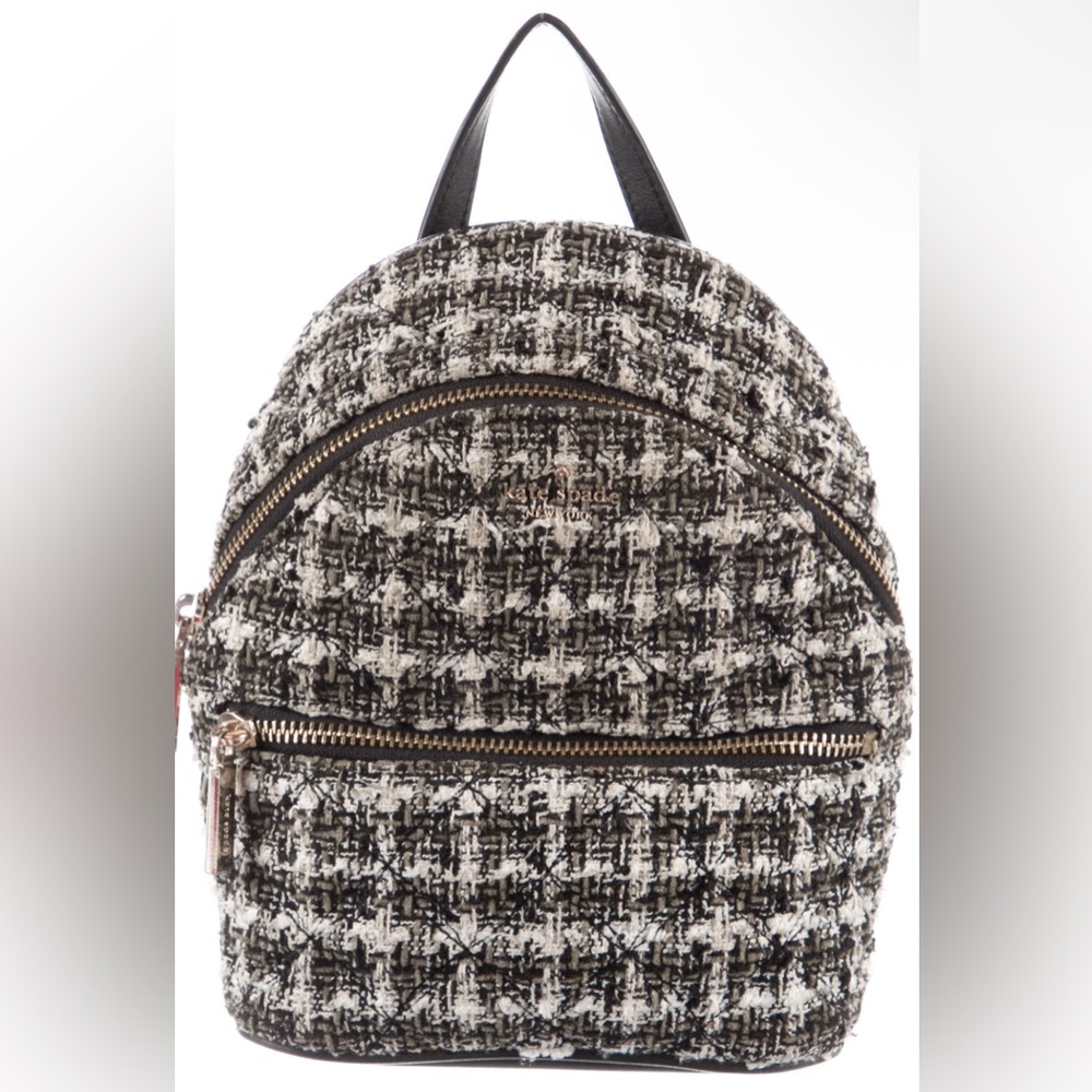 kate spade Black and White Tweed Mini Backpack